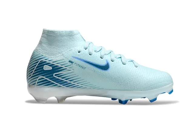 Nike Mercurial Superfly Blue High-Cut Knit Collar TPU Cage Overlay Firm-Ground Soccer Shoes 5
