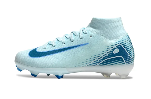 Nike Mercurial Superfly Blue High-Cut Knit Collar TPU Cage Overlay Firm-Ground Soccer Shoes 6