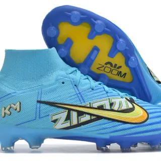 Nike Mercurial Superfly KM Blue Yellow Firm-Ground Soccer Shoes