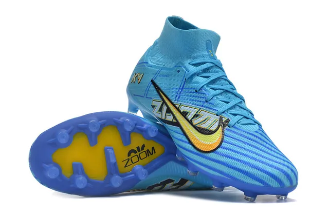 Nike Mercurial Superfly KM Blue Yellow Firm-Ground Soccer Shoes 2