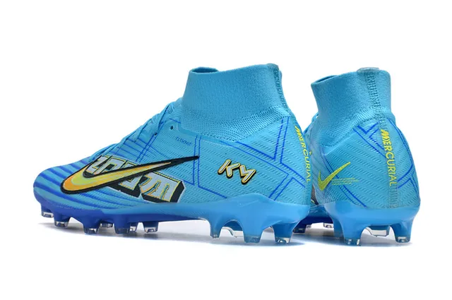 Nike Mercurial Superfly KM Blue Yellow Firm-Ground Soccer Shoes 4