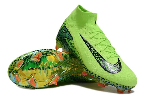 Nike Mercurial Superfly Verde lima neón com motas Chuteira de futebol para grama firme 3