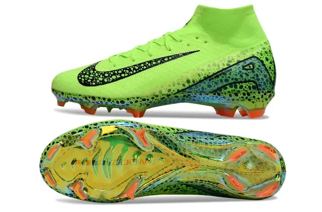 Nike Mercurial Superfly Verde lima neón com motas Chuteira de futebol para grama firme 5