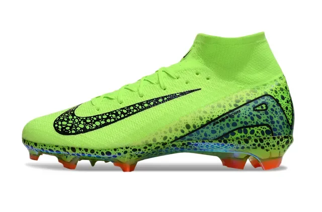 Nike Mercurial Superfly Verde lima neón com motas Chuteira de futebol para grama firme 8