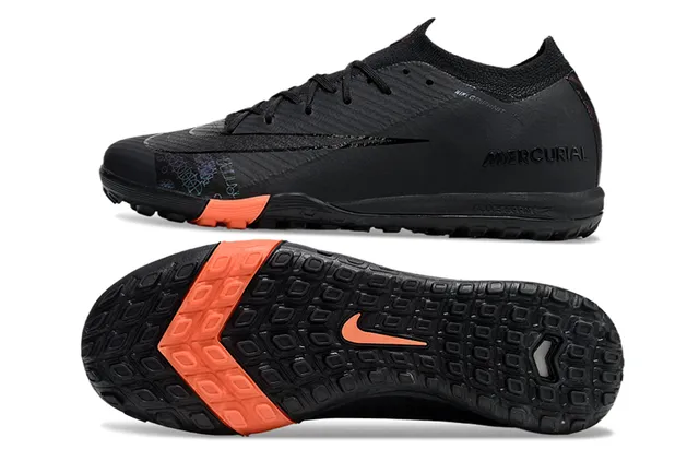 Nike Mercurial Turf Noir Orange Turf Chaussures de football 6