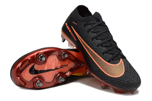 Nike Mercurial Vapor Air Zoom Black Orange Firm-Ground Soccer Shoes 4