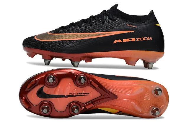 Nike Mercurial Vapor Air Zoom Black Orange Firm-Ground Soccer Shoes 6