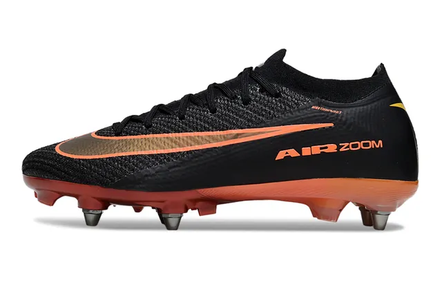 Nike Mercurial Vapor Air Zoom Black Orange Firm-Ground Soccer Shoes 7