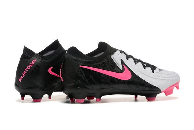 Nike Mercurial Vapor Black Pink Low-Cut Knit Upper Asymmetric Lacing Firm-Ground Soccer Shoes 2