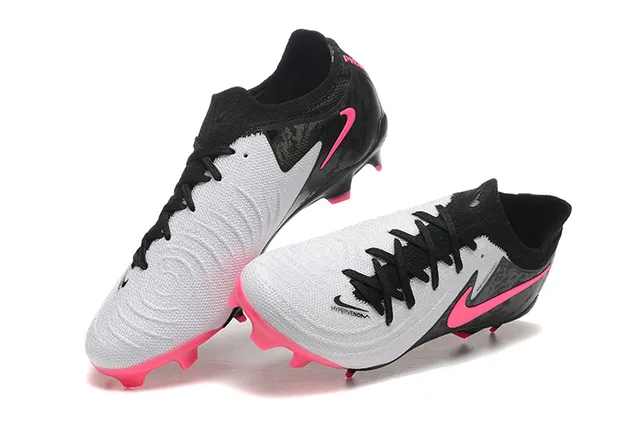Nike Mercurial Vapor Black Pink Low-Cut Knit Upper Asymmetric Lacing Firm-Ground Soccer Shoes 3