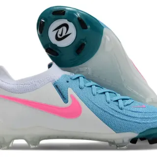 Nike Mercurial Vapor Blue Pink Knit Upper Asymmetrical Lacing Firm-Ground Soccer Shoes
