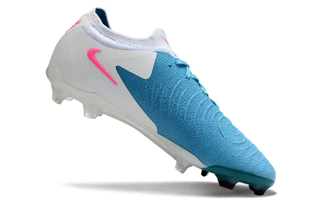 Nike Mercurial Vapor Blue Pink Knit Upper Asymmetrical Lacing Firm-Ground Soccer Shoes 2