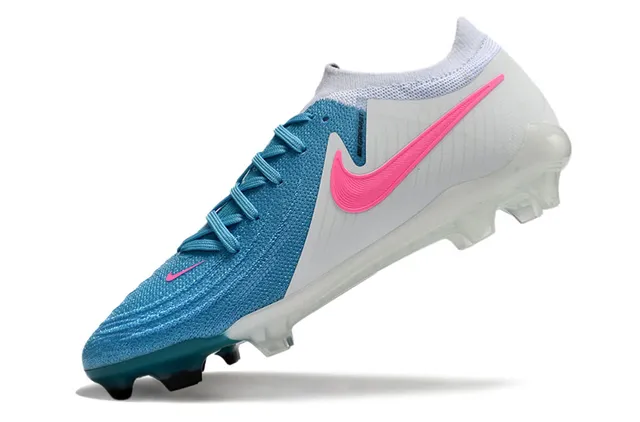 Nike Mercurial Vapor Blue Pink Knit Upper Asymmetrical Lacing Firm-Ground Soccer Shoes 3