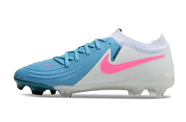 Nike Mercurial Vapor Blue Pink Knit Upper Asymmetrical Lacing Firm-Ground Soccer Shoes 7