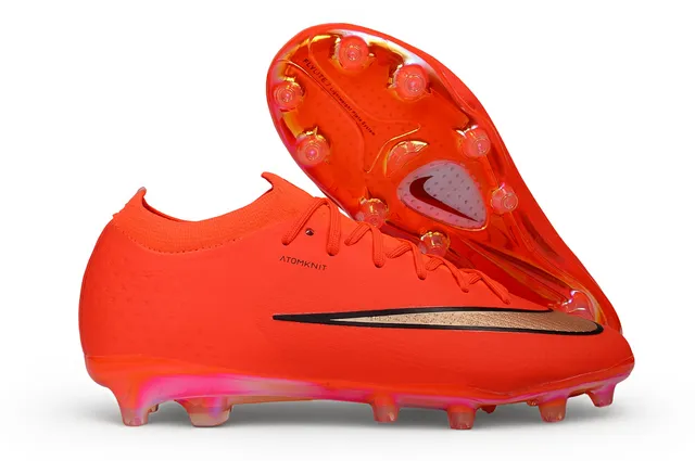 Nike Mercurial Vapor Orange Gold Low-Cut Knit Upper Metallic Swoosh Overlay Firm-Ground Soccer Shoes 2