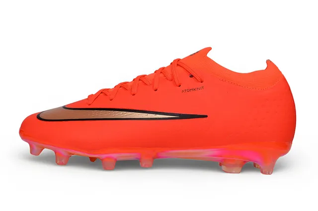Nike Mercurial Vapor Orange Gold Low-Cut Knit Upper Metallic Swoosh Overlay Firm-Ground Soccer Shoes 4