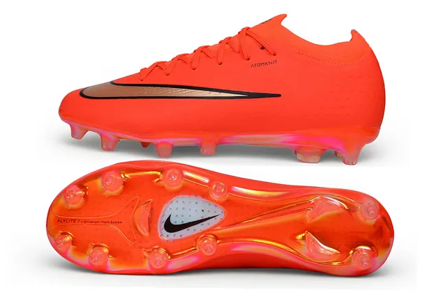 Nike Mercurial Vapor Orange Gold Low-Cut Knit Upper Metallic Swoosh Overlay Firm-Ground Soccer Shoes 5