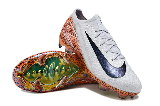 Nike Mercurial Vapor White Orange Knit Upper Spotted Graphic Overlay Firm-Ground Soccer Shoes 3