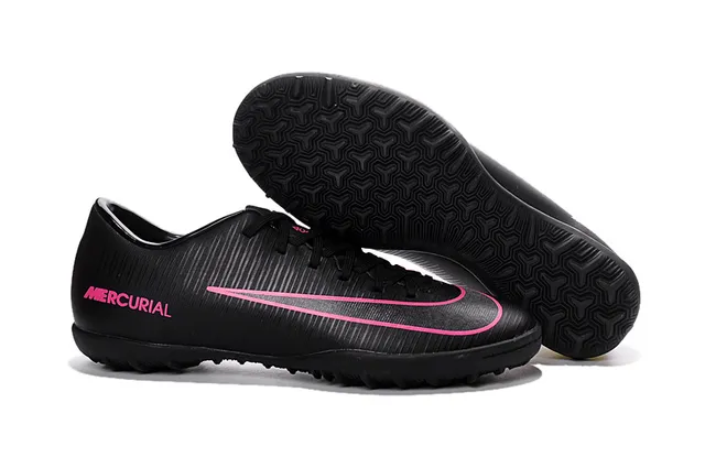 Nike Mercurial X Amarelo Vermelho de corte baixo Superior sintético Ribeteado Texturizado Antepié Grama Sapatos de futebol 3