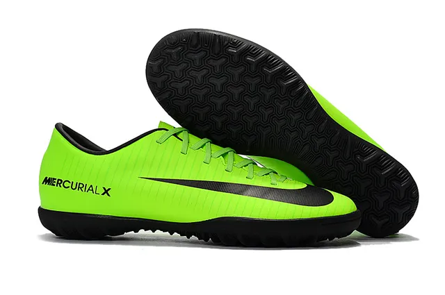 Nike Mercurial X Amarelo Vermelho de corte baixo Superior sintético Ribeteado Texturizado Antepié Grama Sapatos de futebol 8