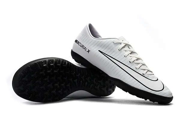 Nike Mercurial X Amarelo Vermelho de corte baixo Superior sintético Ribeteado Texturizado Antepié Grama Sapatos de futebol 9