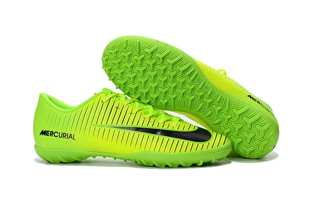 Nike Mercurial X Amarelo Vermelho de corte baixo Superior sintético Ribeteado Texturizado Antepié Grama Sapatos de futebol 10
