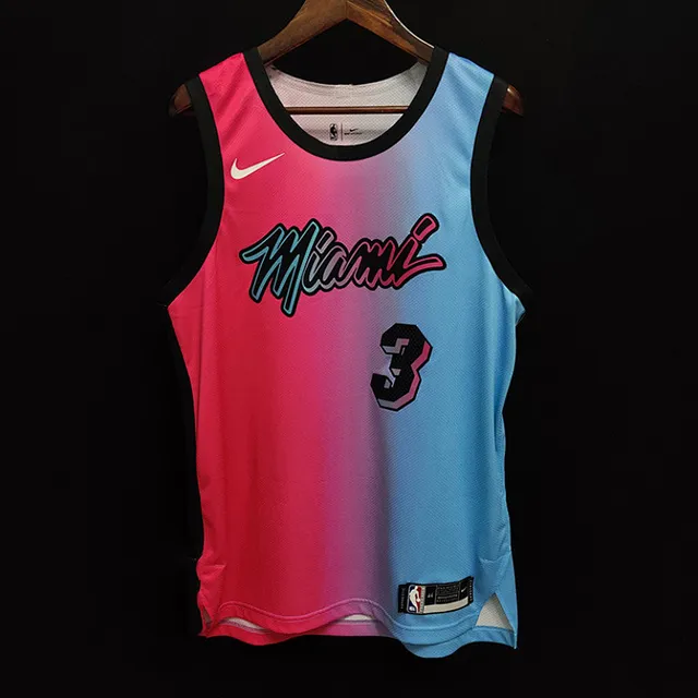 Nike Miami Heat City Edition Maillot avec Gradiente Rose à Bleu 2