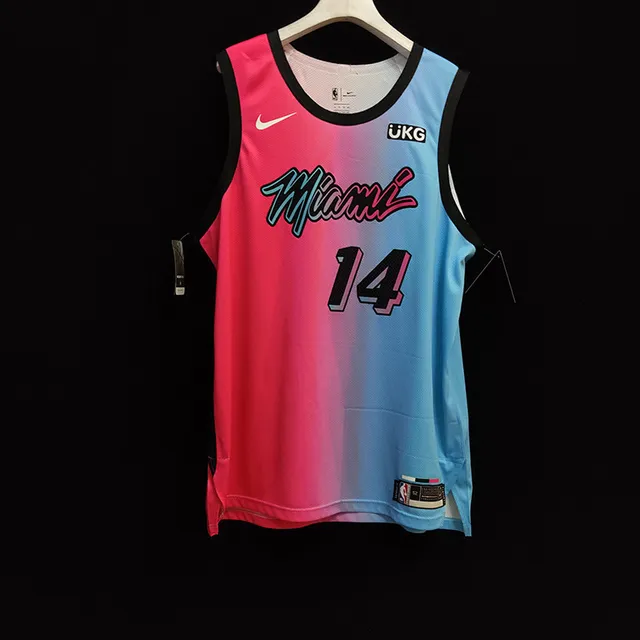 Nike Miami Heat City Edition Maillot avec Gradiente Rose à Bleu 3