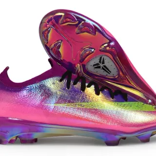Nike Multicolor Pink Iridescent Holographic Upper Low-Cut Sock-Fit Collar Firm-Ground Soccer Shoes