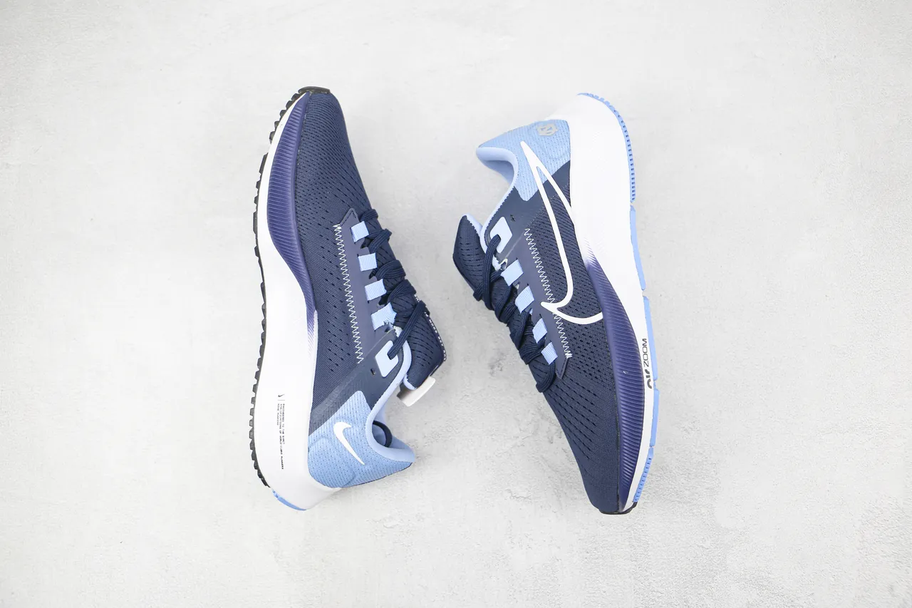 Nike Navy Blue Engineered Mesh Upper White Swoosh Overlay Running Shoes 2
