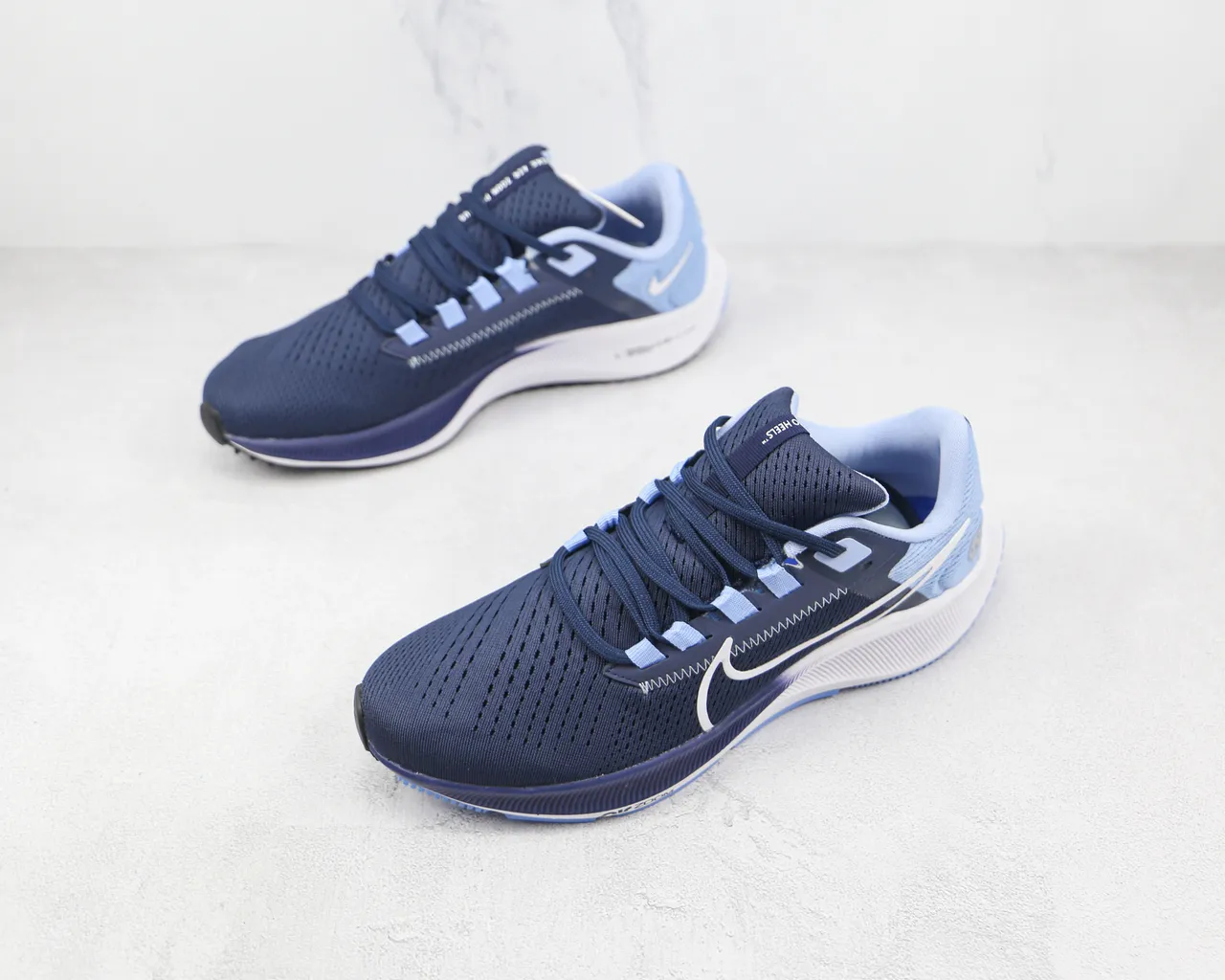 Nike Navy Blue Engineered Mesh Upper White Swoosh Overlay Running Shoes 4