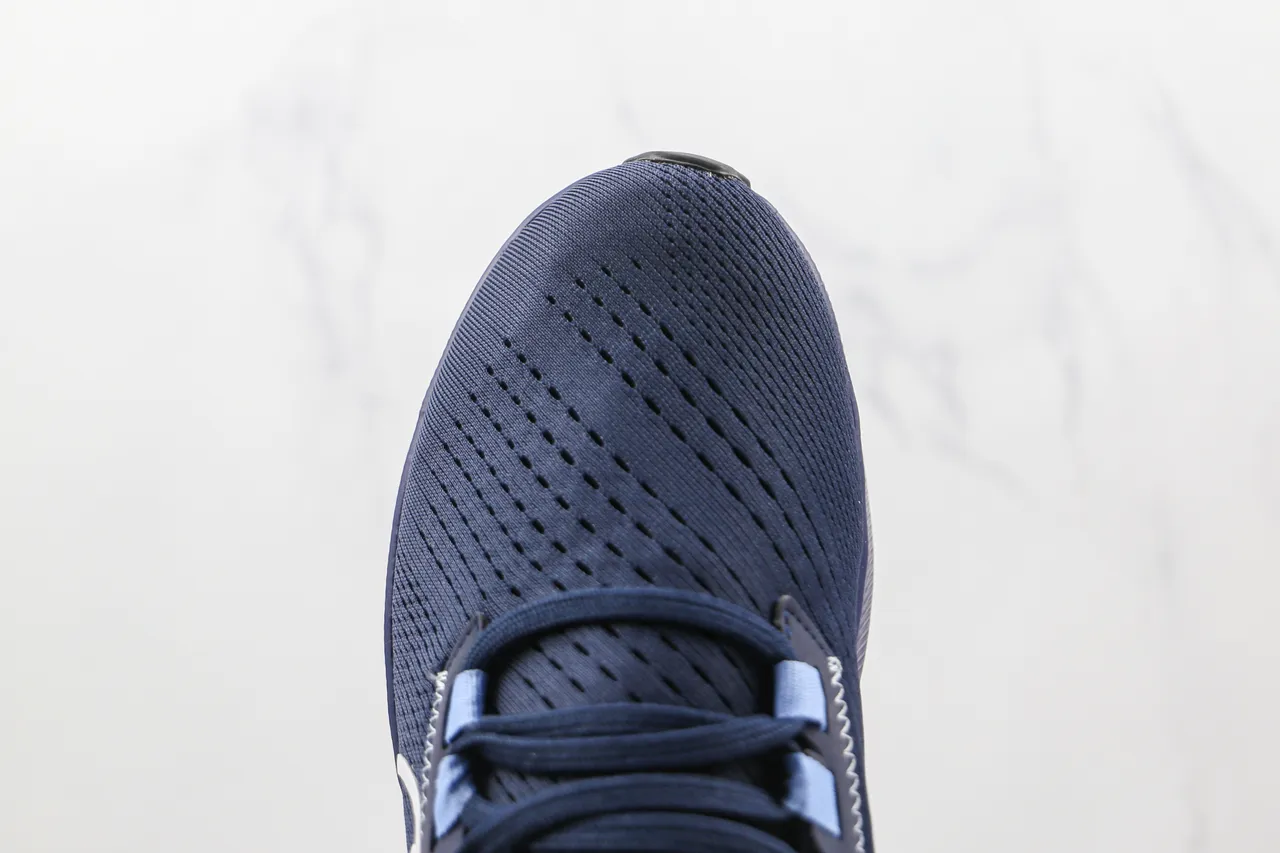 Nike Navy Blue Engineered Mesh Upper White Swoosh Overlay Running Shoes 6