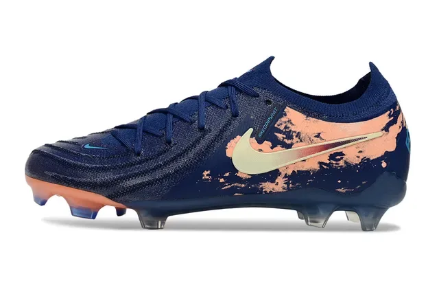 Nike Chuteiras Navy Orange Knit Upper Splatter-Print Overlay Firm-Ground 2
