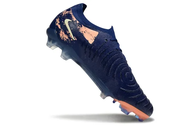 Nike Chuteiras Navy Orange Knit Upper Splatter-Print Overlay Firm-Ground 4