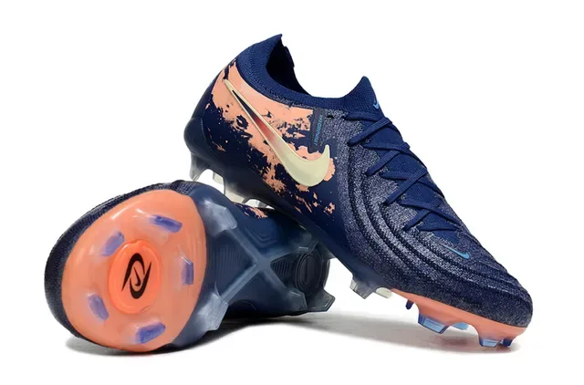 Nike Chuteiras Navy Orange Knit Upper Splatter-Print Overlay Firm-Ground 6