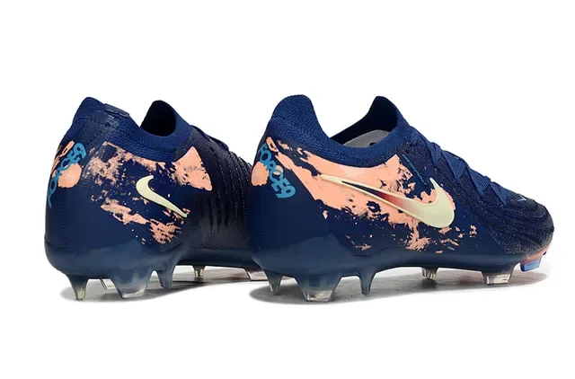 Nike Chuteiras Navy Orange Knit Upper Splatter-Print Overlay Firm-Ground 7
