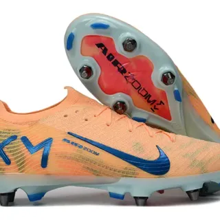 Nike Orange Blue Knit Upper Dynamic Fit Collar Firm-Ground Soccer Shoes
