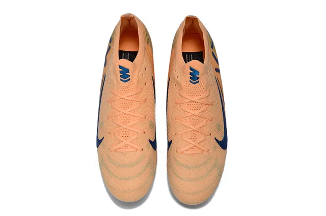 Nike Orange Blue Knit Upper Dynamic Fit Collar Firm-Ground Soccer Shoes 2