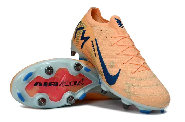 Nike Orange Blue Knit Upper Dynamic Fit Collar Firm-Ground Soccer Shoes 3