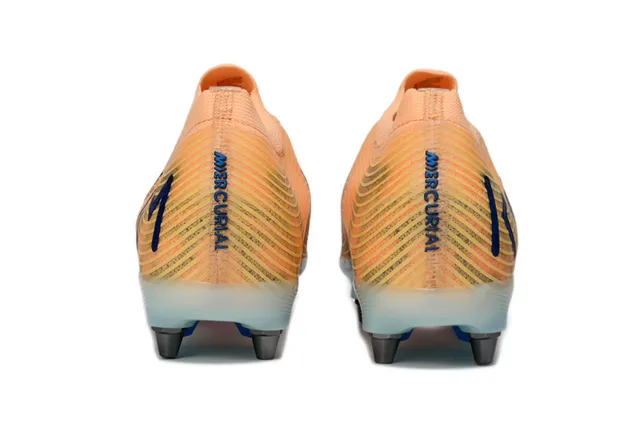Nike Orange Blue Knit Upper Dynamic Fit Collar Firm-Ground Soccer Shoes 4