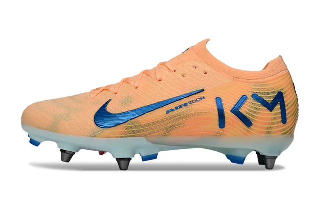 Nike Orange Blue Knit Upper Dynamic Fit Collar Firm-Ground Soccer Shoes 8