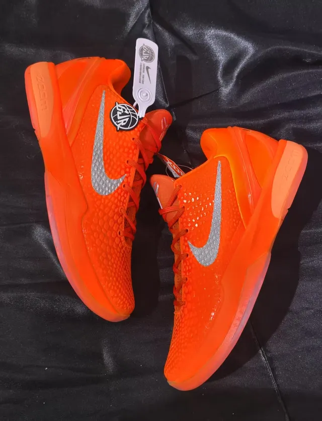 Nike Orange Silver High-Top Knit Upper Basketball Shoes 2