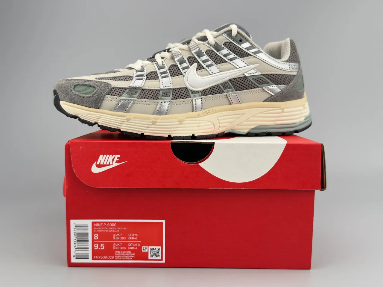 Nike P-6000 Beige Gray Green Lifestyle Sneakers 3