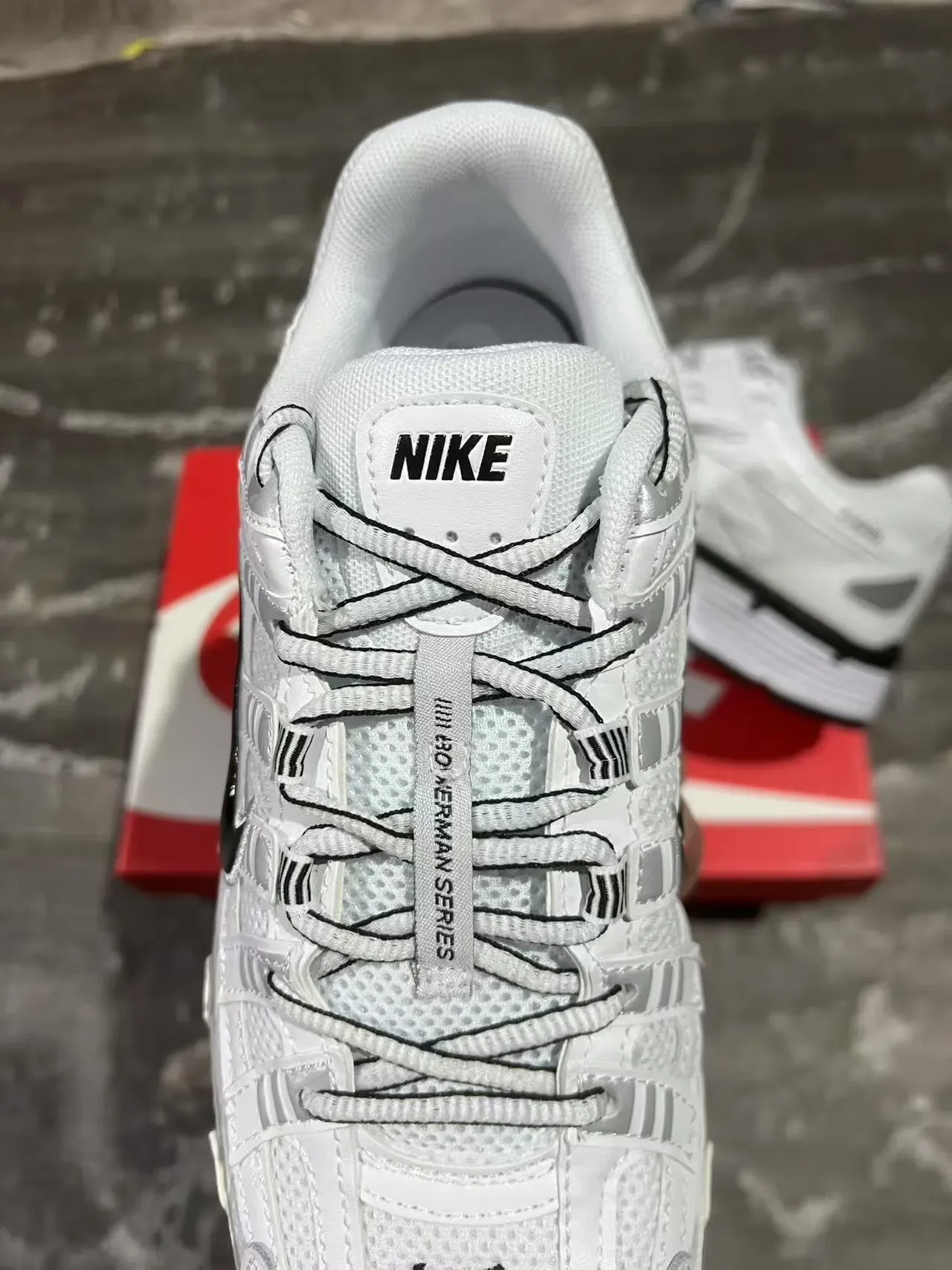 Nike P-6000 White and Black Lifestyle Sneakers 4