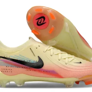 Nike Phantom GT Beige Pink Knit Upper Gradient Colorway Firm-Ground Soccer Shoes