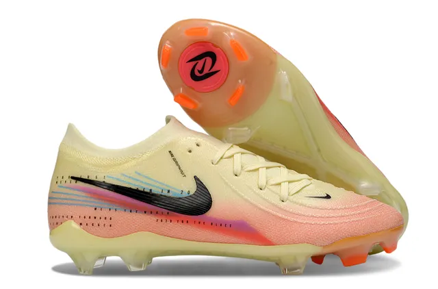 Nike Phantom GT Beige Pink Knit Upper Gradient Colorway Firm-Ground Soccer Shoes 1