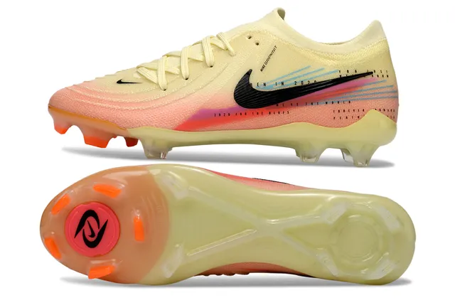 Nike Phantom GT Beige Pink Knit Upper Gradient Colorway Firm-Ground Soccer Shoes 6