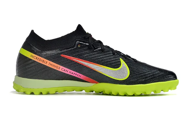 Nike Phantom GT Negro Verde Corte Bajo Tejido Superior Clavos Conicos Césped Zapatos de Fútbol 5