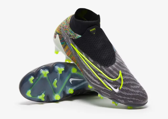 Nike Phantom GT Noir Multicolore Collet Chaussant Flyknit Haut Sol Ferme Chaussures de Football 9
