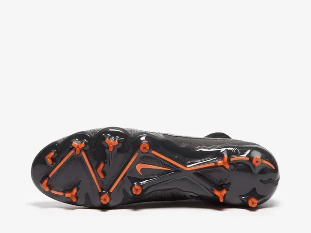 Nike Phantom GT أسود/برتقالي عالي القطع ملائمة الجوارب السطح العلوي أرض صلبة أحذية كرة قدم 4